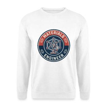 Vintage Materials Engineer Kristallgitter-Abzeichen - Unisex Pullover - Weiß - Vorne - Alina (178cm) & Michal (187cm)