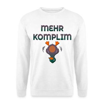 Komplimente Ente - Unisex Pullover - Weiß - Vorne - Alina (178cm) & Michal (187cm)