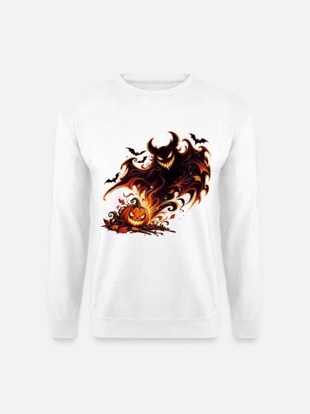 Kleiner Kürbis, großer Spuk - Unisex Pullover - Weiß
