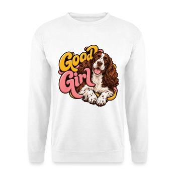 Englischer Springer-Spaniel - Unisex Pullover - Weiß - Vorne - Alina (178cm) & Michal (187cm)