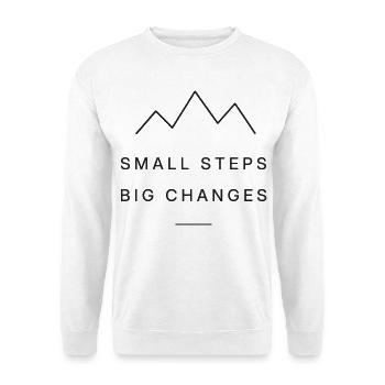Small Steps  - Unisex Pullover - Weiß - Vorne - Alina (178cm) & Michal (187cm)