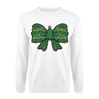 Niedliche Kawaii Bow Weihnachtsbaum-Weihnachtsfeiertage - Unisex Pullover - Weiß - Vorne - Alina (178cm) & Michal (187cm)