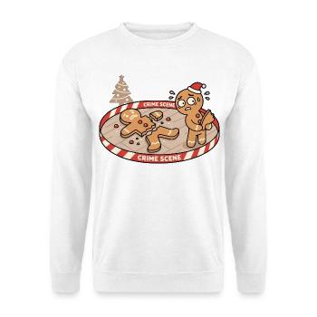 Kawaii Tatort-Lebkuchen-Keksraub - Unisex Pullover - Weiß - Vorne - Alina (178cm) & Michal (187cm)