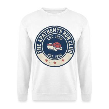 Vintage Turtle Run Club Logo 1978 - Unisex Pullover - Weiß - Vorne - Alina (178cm) & Michal (187cm)
