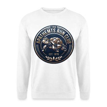 Geometrische Schildkröte Clublogo 1978 - Unisex Pullover - Weiß - Vorne - Alina (178cm) & Michal (187cm)