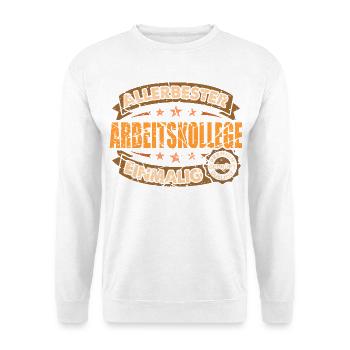 Allerbester Arbeitskollege Einmalig Geschenk - Unisex Pullover - Weiß - Vorne - Alina (178cm) & Michal (187cm)