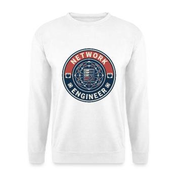 Vintage Network Engineer Server-Rack-Topologie-Topologie oben - Unisex Pullover - Weiß - Vorne - Alina (178cm) & Michal (187cm)