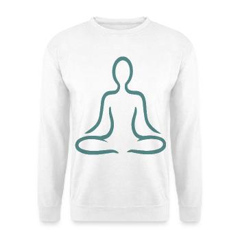 Yoga Und Meditation - Unisex Pullover - Weiß - Vorne - Alina (178cm) & Michal (187cm)