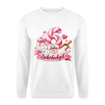 6.Hochzeitstag ,  Zuckerhochzeit , 6 Jahre - Unisex Pullover - Weiß - Vorne - Alina (178cm) & Michal (187cm)