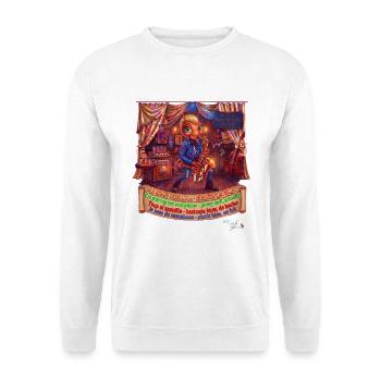 Ameise MALÚ Saxophon Retro Café Jazz Musik Pop Art - Unisex Pullover - Weiß - Vorne - Alina (178cm) & Michal (187cm)