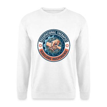Geschenk des Ergotherapeuten, der Hände wiederaufbaut, Geschenk - Unisex Pullover - Weiß - Vorne - Alina (178cm) & Michal (187cm)