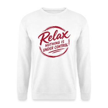 Relax Nothing Control - Unisex Pullover - Weiß - Vorne - Alina (178cm) & Michal (187cm)