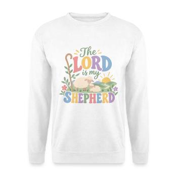 Der Herr ist mein Hirte - Unisex Pullover - Weiß - Vorne - Alina (178cm) & Michal (187cm)