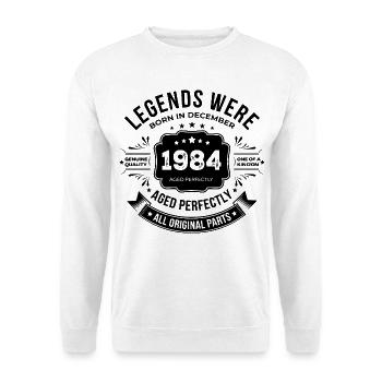 Dezember 1984 - Unisex Pullover - Weiß - Vorne - Alina (178cm) & Michal (187cm)