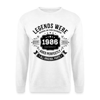 Dezember 1986 - Unisex Pullover - Weiß - Vorne - Alina (178cm) & Michal (187cm)