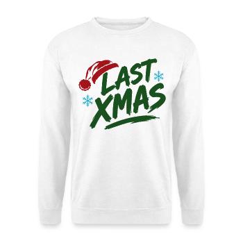 Last Xmas Brush Logo - Unisex Pullover - Weiß - Vorne - Alina (178cm) & Michal (187cm)