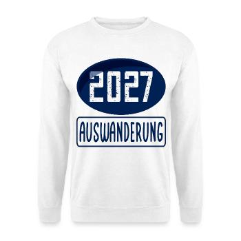 Auswanderung 2027 - Unisex Pullover - Weiß - Vorne - Alina (178cm) & Michal (187cm)