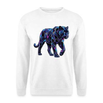 Poly Stil Panther - Unisex Pullover - Weiß - Vorne - Alina (178cm) & Michal (187cm)