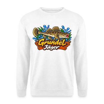 Grundeljäger Goby Hunter - Unisex Pullover - Weiß - Vorne - Alina (178cm) & Michal (187cm)