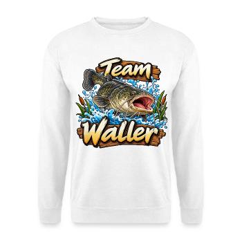 Team Waller - Unisex Pullover - Weiß - Vorne - Alina (178cm) & Michal (187cm)