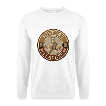 Vintage Geschichtslehrer römische Säule Sanduhrdecke - Unisex Pullover - Weiß - Vorne - Alina (178cm) & Michal (187cm)