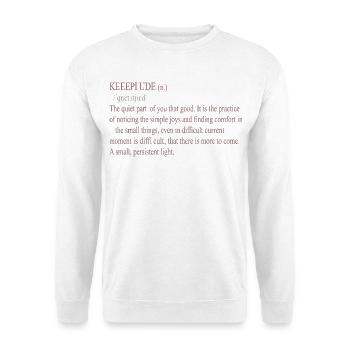 Wörterbuch-Typografie Vintage - Unisex Pullover - Weiß - Vorne - Alina (178cm) & Michal (187cm)