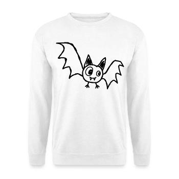 Niedliche Halloween-Fledermaus im Kritzelstil - Unisex Pullover - Weiß - Vorne - Alina (178cm) & Michal (187cm)