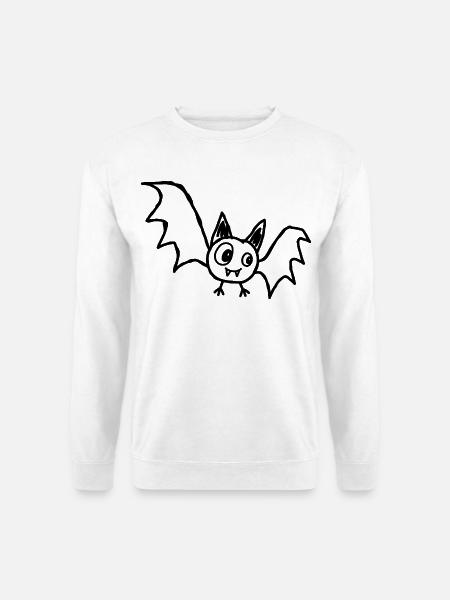Niedliche Halloween-Fledermaus im Kritzelstil - Unisex Pullover - Weiß
