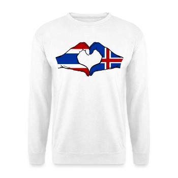 Thailand Island Flagge Hände Herzform - Unisex Pullover - Weiß - Vorne - Alina (178cm) & Michal (187cm)