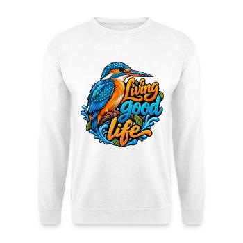 Eisvögel - Unisex Pullover - Weiß - Vorne - Alina (178cm) & Michal (187cm)
