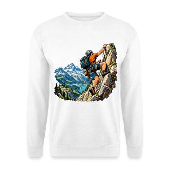 Kletter Abenteuer für Bergsteiger - Unisex Pullover - Weiß - Vorne - Alina (178cm) & Michal (187cm)