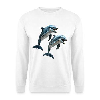 Delfine - Unisex Pullover - Weiß - Vorne - Alina (178cm) & Michal (187cm)