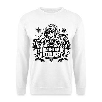 Weihnachtsmodus aktiviert: Lustiges Gamer-Geschenk - Unisex Pullover - Weiß - Vorne - Alina (178cm) & Michal (187cm)