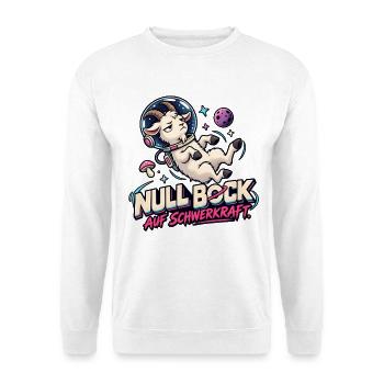 Null Bock auf Schwerkraft - Unisex Pullover - Weiß - Vorne - Alina (178cm) & Michal (187cm)