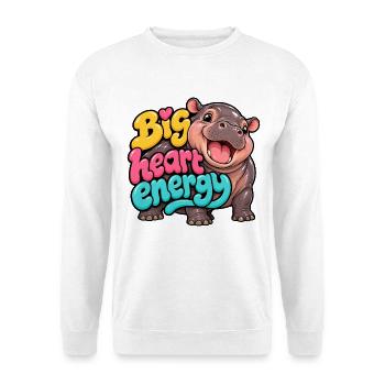 Zwergflusspferd - Unisex Pullover - Weiß - Vorne - Alina (178cm) & Michal (187cm)