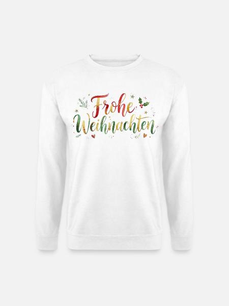 Frohe Weihnachten Schriftzug - Handschrift - Unisex Pullover - Weiß