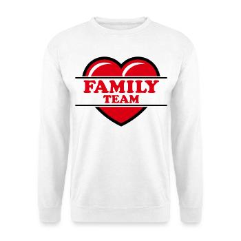 Family Team (Familie / Herz / Liebe / Love / R 2C) - Unisex Pullover - Weiß - Vorne - Alina (178cm) & Michal (187cm)