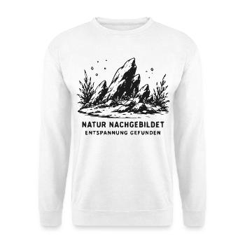 Naturnachgebildete Felslandschaft - Unisex Pullover - Weiß - Vorne - Alina (178cm) & Michal (187cm)