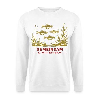 Gemeinsam statt Einsam Unterwasserwelt - Unisex Pullover - Weiß - Vorne - Alina (178cm) & Michal (187cm)