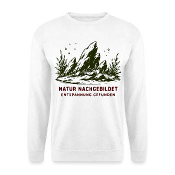 Natur Nachgebildet Entspannung Gefunden - Unisex Pullover - Weiß - Vorne - Alina (178cm) & Michal (187cm)