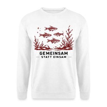 Gemeinsam statt Einsam Unterwasser-Szene - Unisex Pullover - Weiß - Vorne - Alina (178cm) & Michal (187cm)