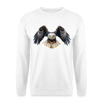 Weißkopfseeadler Bald Eagle - Unisex Pullover - Weiß - Vorne - Alina (178cm) & Michal (187cm)