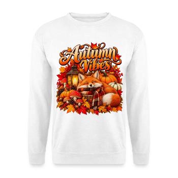 Herbststimmung Cozy Fox - Unisex Pullover - Weiß - Vorne - Alina (178cm) & Michal (187cm)