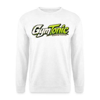 GymTonic – Trinkfitness - Unisex Pullover - Weiß - Vorne - Alina (178cm) & Michal (187cm)