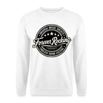 ORIGINAL MUSIC SOCIETY | Forever Rocking - Unisex Pullover - Weiß - Vorne - Alina (178cm) & Michal (187cm)