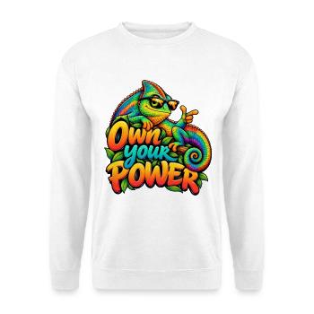 Chamäleon - Unisex Pullover - Weiß - Vorne - Alina (178cm) & Michal (187cm)