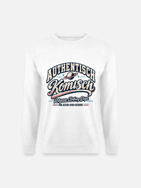 Authentisch Komisch Retro Druck - Unisex Pullover - Weiß