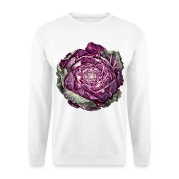 Rotkohl Rosette - Unisex Pullover - Weiß - Vorne - Alina (178cm) & Michal (187cm)