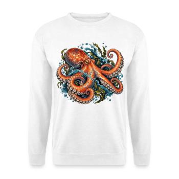 Oktopus - Unisex Pullover - Weiß - Vorne - Alina (178cm) & Michal (187cm)