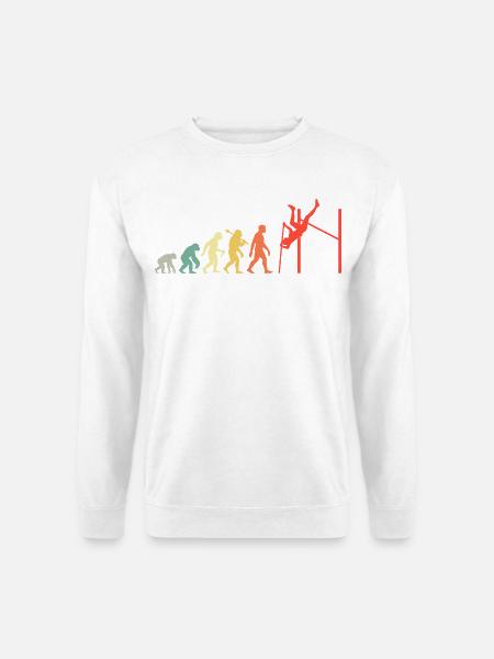 Retro Stabhochspung Evolution Leichtathletik Fans - Unisex Pullover - Weiß
